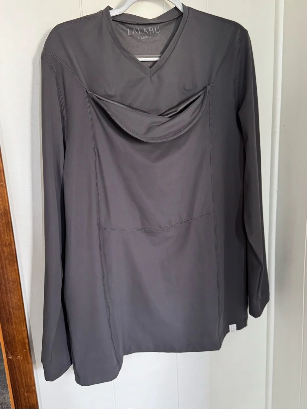 NWOT Lalabu Dad Baby Wearing LS Shirt for Hands Free Bonding Dark Gray Size XL